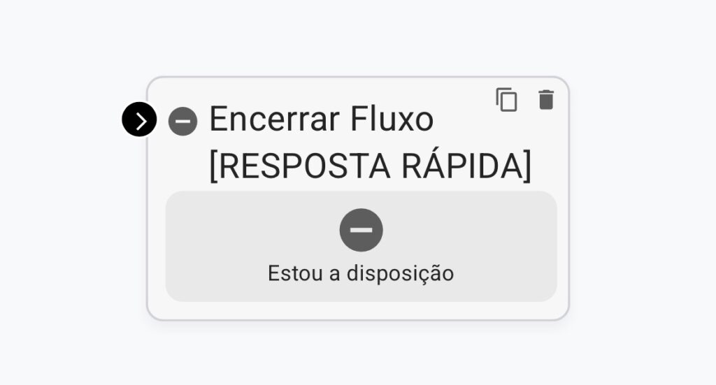 Bloco Encerrar Mensagem Rápida no FlowBuilder